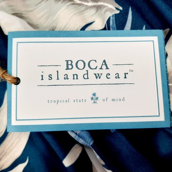 Boca Islandwear Mens Long Sleeve Hooded Zip Shirt Size XL Multicolor Floral - Picture 6 of 8